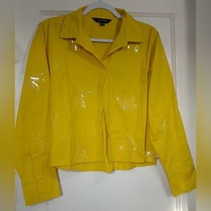 Calligraphie Yellow Sequined Button Down Shirt NWT